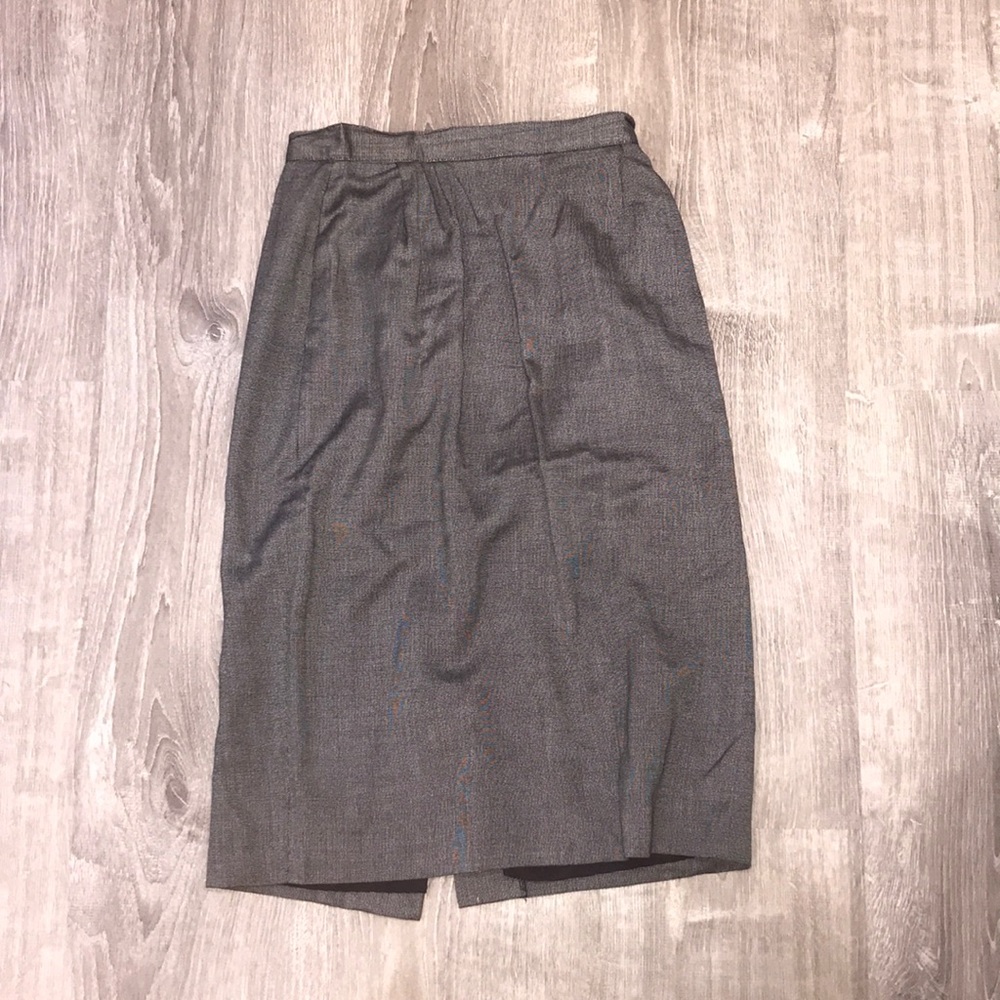 Grey pencil skirt.